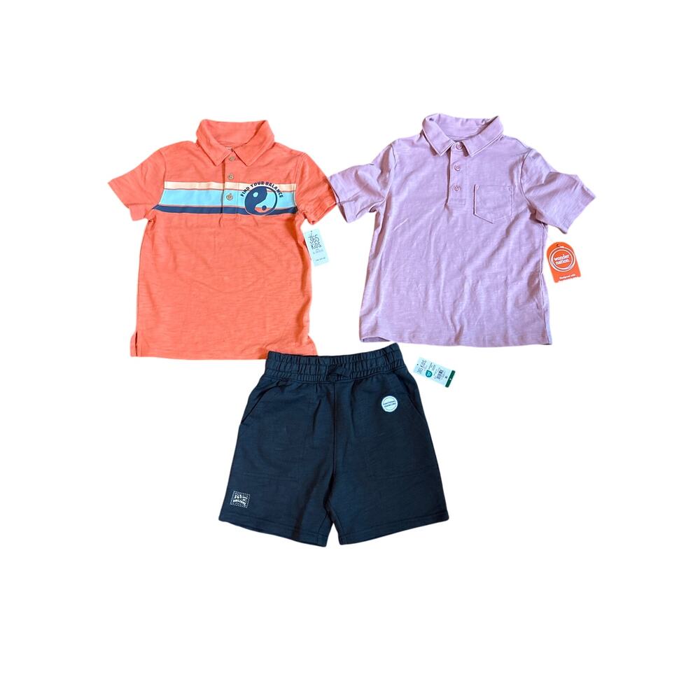 Lot of 3 Boys Garanimals Mix and Match Chino Shorts and Polo Size XS NWT Summer